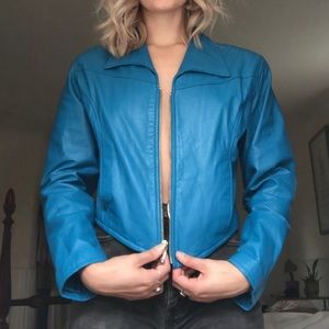 Blue Leather Jacket